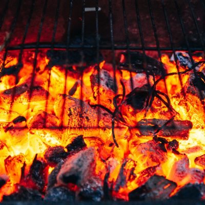 Close up of charcoal Barbecue burning